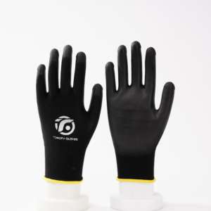 Guantes de trabajo de seguridad Guantes de punto de nailon Guantes DE TRABAJO superiores de PU recubiertos de Palma de PU para limpieza electrónica - Product Image 2