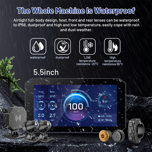 Teejoin không dây Carplay xe máy với <span class=keywords><strong>TPMS</strong></span> và xe máy Dash Cam TP Camera Màn Hình Sim nút từ xa - Product Image 6