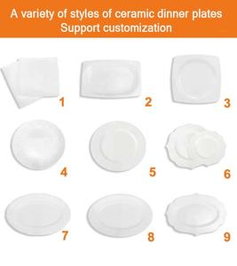 أطباق مستديرة فاخرة من البورسلين الأبيض بشعار مخصص قابل للتخصيص ، أطباق سيراميك للمطاعم - Product Image 4