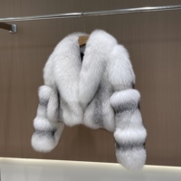 Veste en fourrure de renard blanc naturel de qualité supérieure pour femmes, style court, grand col, fourrure de renard véritable, manteau d'hiver de luxe