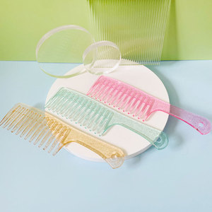 Peine de Plástico de Dientes Anchos para Cabello Largo Rizado y Liso, Sin Enredos, para Mujer, Uso Doméstico, Colorido y a la Moda - Product Image 2