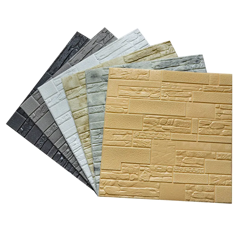 Paneles de pared de espuma autoadhesiva, papel tapiz con relieve 3d, espuma de ladrillo con certificado CE, pegatina de pared 3D para decoración del hogar