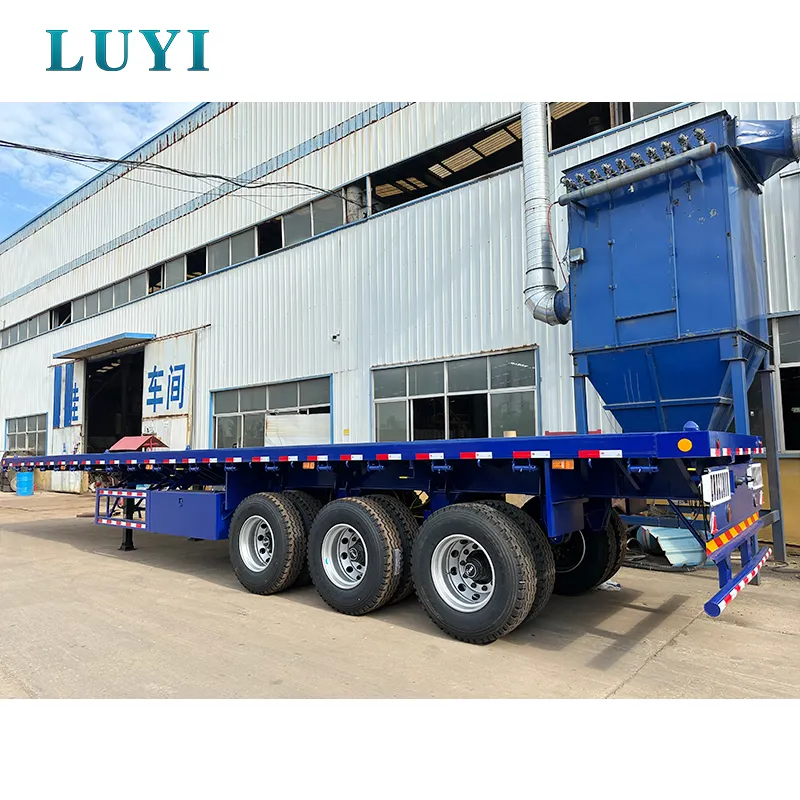 Heißer neuer gebrauchter 50 Tonnen 30 Tonnen niedriger Lkw 20 Fuß Flatbett 40 Fuß 40 Fuß Container-Flatbett-Auflieger zu verkaufen