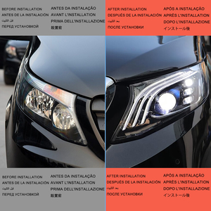 Conjunto de Faros Delanteros para Benz <span class=keywords><strong>Vito</strong></span> W447, Actualización Estilo Maybach, Lente de Proyector LED, Faros Delanteros para Auto, Accesorios Plug and Play - Product Image 6