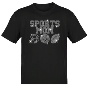 Nouvelle arrivée de transfert de strass avec impression de logo sur mesure sur <span class=keywords><strong>t</strong></span>-shirts Sports Mom Cartoon Ready Design - Product Image 1