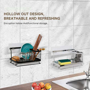 Elegante fregadero de cocina de acero inoxidable <span class=keywords><strong>Caddy</strong></span>-Organizador eficiente de esponjas y utensilios - Product Image 3