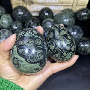 Huevos de Jaspe Kambaba al por Mayor de Alta Calidad, Esferas de Cristal Verde Natural Pulido a Máquina para Decoración del Hogar y Manualidades Navideñas - Product Image 1