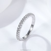 Starsgem 925 ayar gümüş yüzük Eternity Band DEF VVS Moissanite taş alyanslar kadınlar için