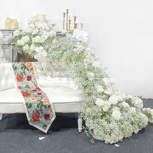 Sunwedding مخصصة الورود البيضاء الطفل التنفس الاصطناعي زهرة عداء الزفاف الديكور الزهور عداء - Product Image 4