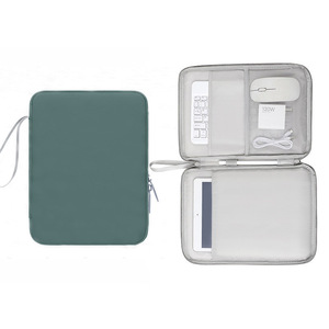 Housse d'ordinateur portable grise fine et imperméable, sacoche légère rembourrée, avec logo, pour voyage d'affaires, mallette durable pour ordinateur portable - Product Image 3