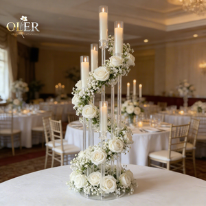 Portacandele Moderni in Acrilico Trasparente Personalizzati OLER, Supporti per Candele per Matrimoni, Feste, Decorazioni per la Casa, Accessori per Decorazioni da Tavolo - Product Image 1