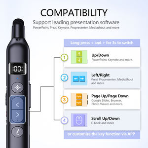 Pointeurs laser RF 2,<span class=keywords><strong>4</strong></span> GHz Norwii, télécommande Bluetooth professionnelle, présentateurs sans fil rechargeables avec stylo d'écriture - Product Image 5