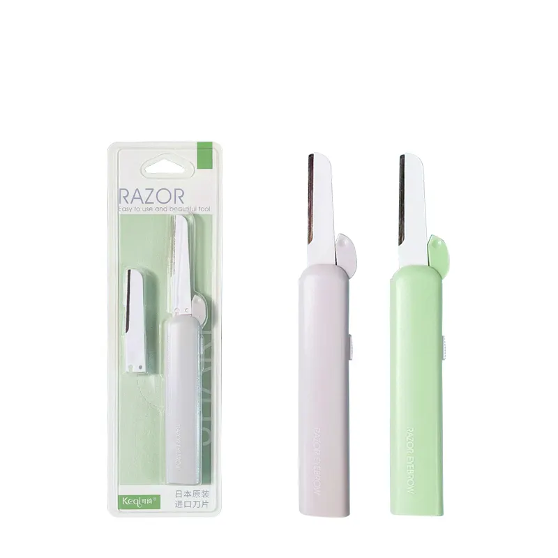 2024 High Quality Micro Groove Blade 1+1pcs Stretchable Eyebrow Trimmer Women's Daily Shaping Eyebrow Easy Shaving