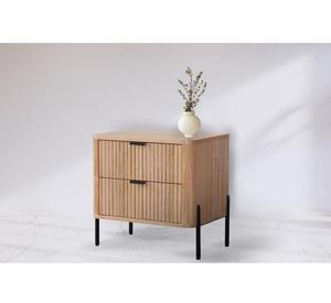 Handmade Designer Solid Wood Nightstand with Dual Storage Drawers Modern Luxury Bedroom Furniture for Elegant Interior Decor - Product Image 3
