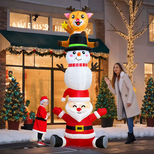 Уличный Рождественский надувной снеговик с Санта-Клаусом - Product Image 3