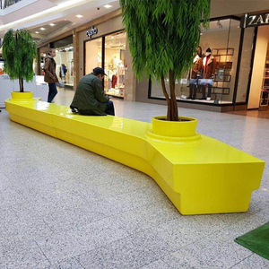 Custom FRP Artistic Seating With Flowerpot Public Seating Modern Outdoor Furnishings for Commercial Pedestrian Streets - Product Image 3