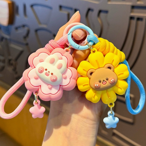Creative Kawaii Animals Designs Wholesale Cartoon Bag Small Pendant Car 3D Pvc Key Chain for Gifts