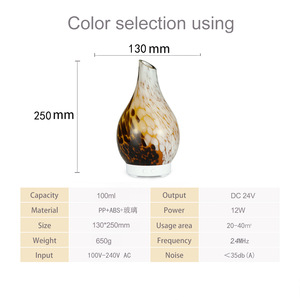 Nagomi Glass Aroma Diffuser 0.5L Ultrasonic <b>Humidifier</b> With Led Light For Home Bedroom Use - Product Image 2