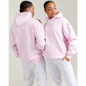 Sudadera con capucha de hombre rosa de algodón 100% de alta calidad hecha a medida con serigrafía 450GSM Streetwear Pullover Sudadera con capucha de alta calidad para hombre - Product Image 1