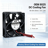 Ventilateur sans balais DC 8025 personnalisé OEM, 80x80x25mm, ventilateur de refroidissement industriel à haut débit d'air, ventilateur axial en plastique 80mm, ignifuge UL94V-0