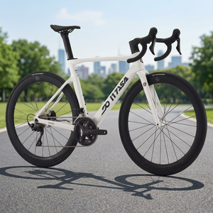 Vélo de route en fibre de carbone 700c 11 vitesses avec freins à disque, vélo de course léger, cadre rigide en alliage d'aluminium, roues en alliage d'aluminium - Product Image 2