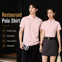Kaos Polo Kerja Berkualitas Tinggi dengan Logo Bordir Kustom, Kaos Polo Pria Bisnis Warna Solid Unisex Kustom.