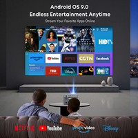Proyector LCD CRE CR53 Compatible con 4K, Resolución Nativa de 1080P, Android 11 Integrado, Altavoces de 5W*2, Enfoque Automático, 7500 Lúmenes