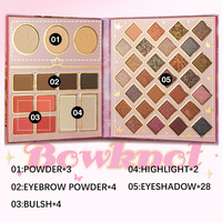 Palette de maquillage minérale multifonctionnelle - Poudre à sourcils pressée écologique personnalisée et ensemble d'ombres à paupières multichromes avec 41 couleurs