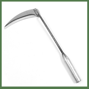 Houe à herbe de basilic de 6 pouces, lame en acier au carbone en forme de croissant, pour le désherbage du jardin, usage domestique, couleur argentée - Product Image 4