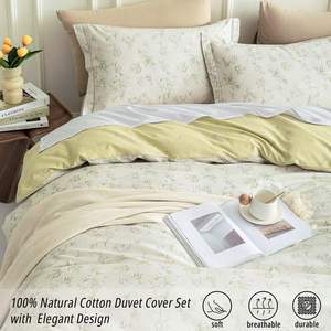 <span class=keywords><strong>Housse</strong></span> <span class=keywords><strong>de</strong></span> <span class=keywords><strong>couette</strong></span> 100% coton beige clair à motifs floraux Chic Dainty Bedroom Bedding Bedding Cozy Elegant Bed Cover - Product Image 3