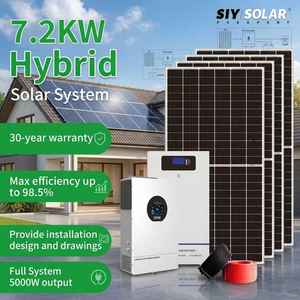 Système solaire hybride 7,2 kW <span class=keywords><strong>avec</strong></span> logo personnalisé, 7200 W, 48 V, service de marquage du fabricant pour le stockage d'énergie, ensemble <span class=keywords><strong>photovoltaïque</strong></span> complet - Product Image 1