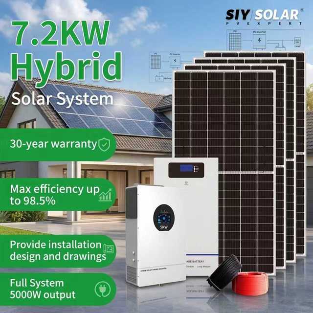 Net Metering Ready 7.2KW Hybrid Solar Power 7200W Energy Storage 48V LiFePO4 Battery Package Manufacturer Wholesale