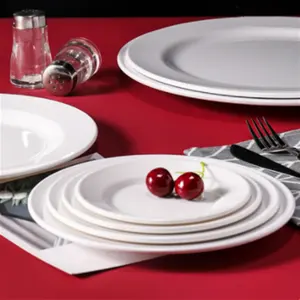 Высококачественные белые тарелки и тарелки для отеля, пластиковая меламиновая посуда, тарелка, наборы посуды, обеденная тарелка для ресторана