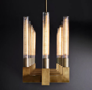 American Villa Salon Salle à manger Cuisine Linéaire <span class=keywords><strong>Rectangulaire</strong></span> <span class=keywords><strong>Suspension</strong></span> Lampe Branche Laiton <span class=keywords><strong>Suspension</strong></span> <span class=keywords><strong>Lustre</strong></span> - Product Image 2