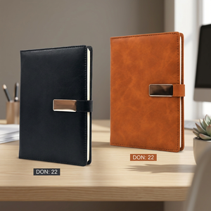 Carnet de notes et agenda personnalisé en cuir PU avec fermeture à sangle pour le bureau, les réunions d'affaires, l'écriture de notes et coffret cadeau - Product Image 3