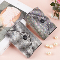 Portefeuille enveloppe en cuir de vachette de luxe pour femmes JingBo, orné de diamants, imperméable, avec fermeture éclair, porte-cartes, porte-monnaie court