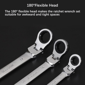 Hot Selling 10 in 1 Flex Head Ratchet <strong>Wrench</strong> Set 6-19mm <strong>Combination</strong> <strong>Wrench</strong> Spanner Tool Set Portable High Torque Ratchet <strong>Wrench</strong> - Product Image 3