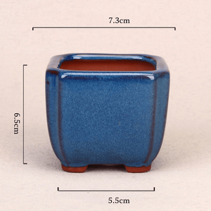 Mini pot en céramique pour plantes succulentes, pot de fleurs en glaçure bleue Jun de Yixing Zisha, pot de pépinière pour bonsaï de balcon, vente en gros d'usine - Product Image 6