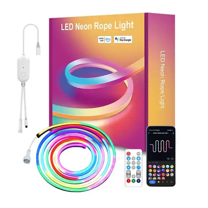 Siliconen Wandlampen Kleurrijke Led Rgb 5M Neon Zachte 24V Laagspanning Waterdichte Lichtriemset