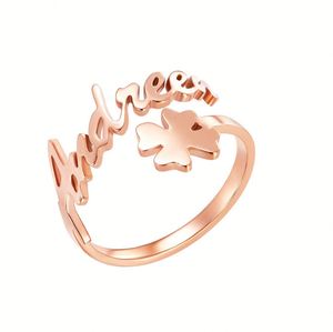 Anillo de Acero Inoxidable con Placa de Nombre Personalizada, Estilo Bf, Joyería Moderna para Mujeres y Niñas - Product Image 3