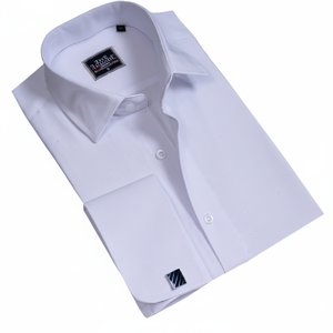 Chemise blanche à manchette française pour hommes, tenue classique, - Product Image 2
