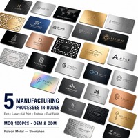 Hochwertige Club-Metallkarten Schwarze Metall-Visitenkarten Lasergravierte Blanko-Visitenkarten Metall Individuelle Metallkarte