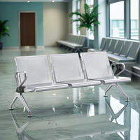 Chaises durables en acier laminé à froid de haute qualité, 3 places, pour événements intérieurs et extérieurs, légères, empilables, location pour fêtes