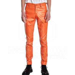 2025 à la mode Street Style unisexe Faux cuir pantalon taille haute léger Style décontracté bas pour hommes marque privée - Product Image 1