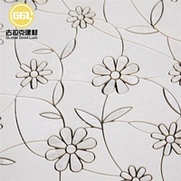 Carreau mural en mosaïque au jet d'eau à motif de coquillage de fleur en mélange de marbre de forme unique