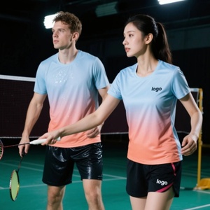 Factory Custom Silk Screen Printed Summer Sports Clothing Gear Jersey Uniform Badminton Set 100% <b>Polyester</b> Fabric Unisex - Product Image 2