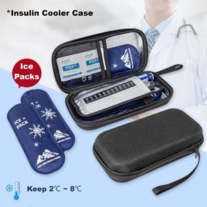 Kustom Logo EVA Insulin pena keren tas dengan 2 kemasan es Insulin <span class=keywords><strong>diabetes</strong></span> Travel Case portabel penyimpanan kotak paket medis - Product Image 1
