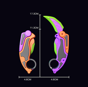 プロモーション玩具 3Dプリント重力クロー キャロットナイフ フィジェットトイ ミニ折りたたみ式3D重力ナイフトイ フィジェット重力カランビットナイフ - Product Image 4