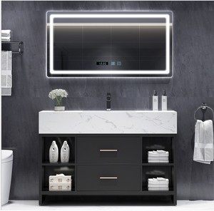 Led <span class=keywords><strong>baño</strong></span> <span class=keywords><strong>espejo</strong></span> de vanidad con estante de mármol pintura Polonia <span class=keywords><strong>espejo</strong></span> luces conjunto de gabinete lavabo de madera <span class=keywords><strong>baño</strong></span> vanidad - Product Image 4