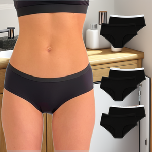 Braguitas de Algodón Tejido para Mujer, Estilo Hipster, Uso Diario, 4 Capas Absorbentes, a Prueba de Fugas, Cintura Baja, Transpirables, de Secado Rápido - Product Image 2